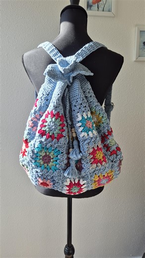 Granny Square Crochet Backpack – Handmade Boho Bag – Cotton-lined Crochet Bag – Adjustable Straps – Unique Artisan Bag – Gift - Etsy