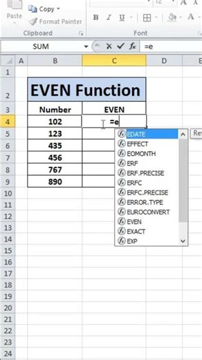 EVEN Function in Excel | Round Numbers Up to the Nearest Even Integer