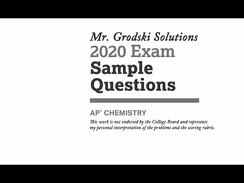 2020 AP Chemistry Practice Exam Scoring Guide and Grading Worksheet
