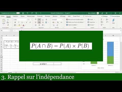 Faire un test d'indépendance du chi-deux avec Excel et CHISQ TEST