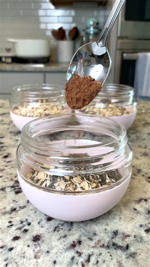 Chocolate chip cinnamon roll overnight oats 🥣 Ingredients: 1 ½ cups rolled oats 2 cups oat milk ½ cup vanilla yogurt 1 tbsp chia seeds 1 tsp cinnamon Chocolate chips Instructions: 1. Mix all of the ingredients together in a jar or bowl. 2. Wait several minutes and at the three minute mark mix them again to break up and clumps of chia seeds that might have formed. 3. Cover the container and store the overnight oats in the refrigerator for at least one hour. 4. Stir them one last time before serv