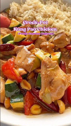 Crockpot Kung Pao Chicken (Panda Express Copycat) #slowcooker #crockpot #kungpaochicken