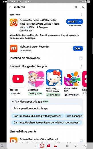 Mobizen screen recording