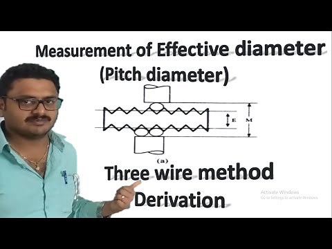 Three Wire Method in Screw Thread to find Effective Diameter Measurement.