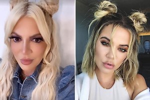 Tori Spelling twins with Khloe Kardashian again with new hair & pouty lips