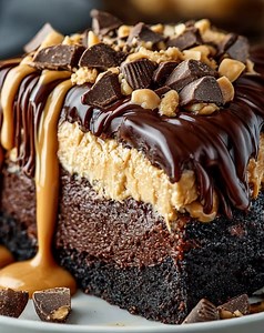 Chocolate Peanut Butter Ooey Gooey Cake 1 box chocolate cake mix (15.25 oz) 1 cup creamy peanut butter 1 cup powdered sugar 1 cup cream cheese, softened 3 large eggs ...... Full Recipe in Coʍmеոτ 💬 | Old Fashioned Recipes