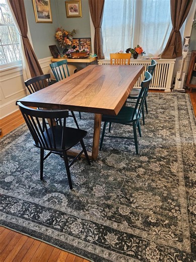 Modern Live Edge Walnut Table, Handmade Solid Wood Dining Room Large Table - Etsy