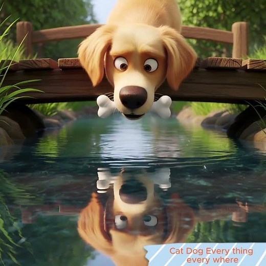 The Dog and His Reflection – Aesop’s Fable About Greed | Short Moral Story for Kids