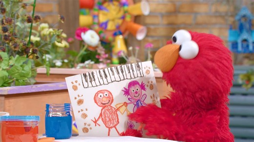 Elmo made a self portrait! Does anybody want to see? 🖍️🤩🧑‍🎨 | Elmo