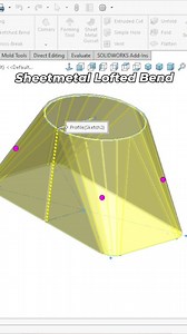 Sheetmetal Lofted Bend in Solidworks..... . . #solidworkssheetmetal #solidworkstipsandtricks #cad #viralreels #instareels #followus #malviyacad | Malviya CAD Solution