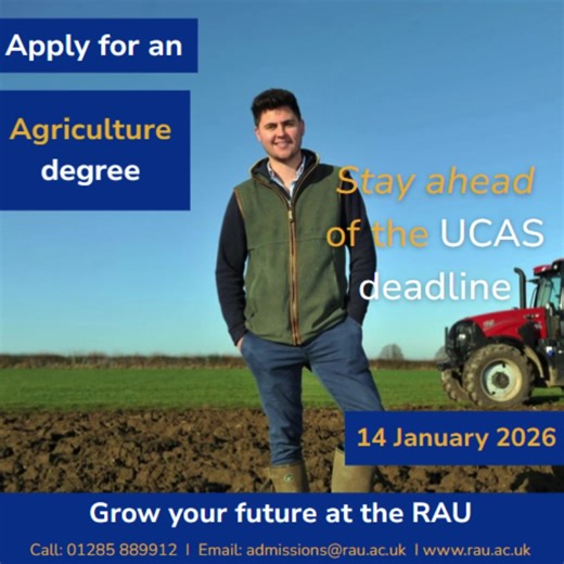 Stay ahead of the UCAS deadline! Apply for our undergraduate degrees now by 14 January 2026. Check out our course options on our website here: https://www.rau.ac.uk/courses/undergraduate-