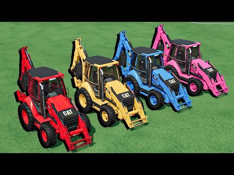 Work with Colors - EXCAVATION WORK CAT BACKHOE LOADERS - Farming Simulator 22