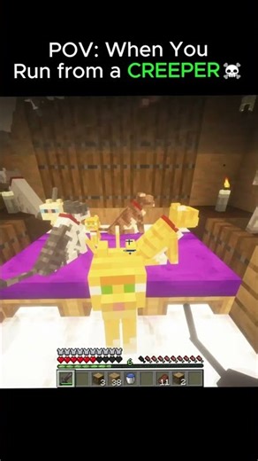 POV: When You Run From CREEPER☠️ #minecraft #shorts