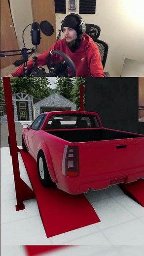 I Turned a Hellcat Challenger into a TRUCK - Realistic BeamNG Drive with Steering Wheel #shorts