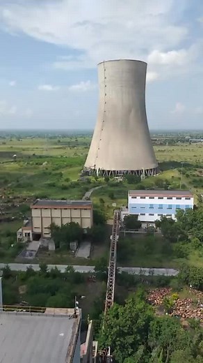 Industrial Cooling Tower in Operation with Steam Emission