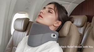 Cervical Traction Device for Neck Pain Relief, Neck Stretcher with Stepless Height Adjustment and Electric Air Pressure, Built-in Heating Neck Brace Portable for Home/Office/Travel