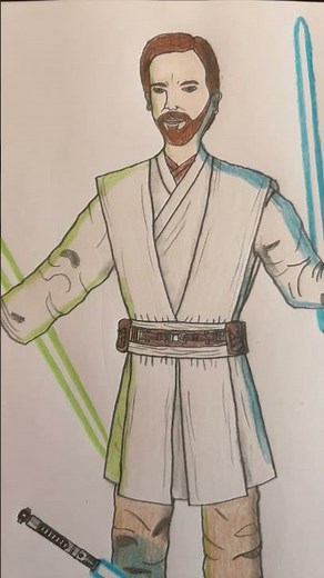 Star Wars Fan Art: Obi-Wan Kenobi Using Telekinetic Lightsaber Combat