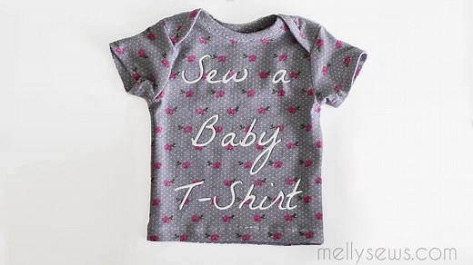 Sew a tiny baby tshirt! Get the full video and tutorial here --> http://mellysews.com/2017/04/sew-a-baby-tshirt.html | Blank Slate Patterns