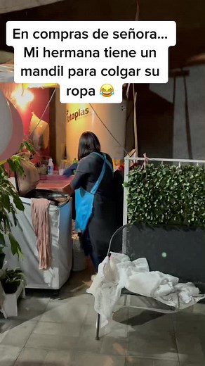 Hanging Laundry: A Relaxed Outdoor Scene with Humor