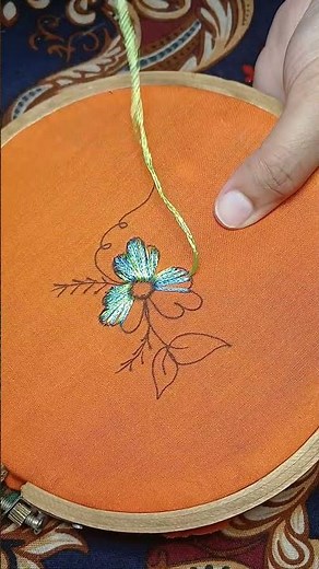Cute Hand Embroidery using Silk Thread #embroidery #silkthread