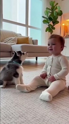 The Cutest Howling Duet: Baby & Puppy 🎶
