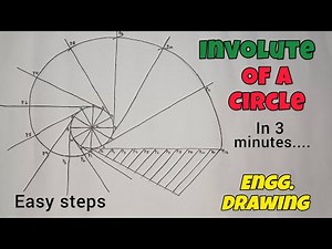 Involute of a Circle in 3 minutes easy steps | Engineering drawing Btech