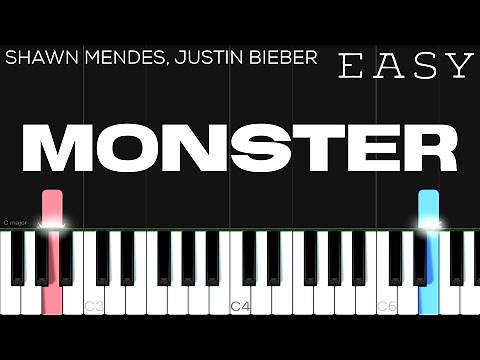Shawn Mendes, Justin Bieber - Monster | EASY Piano Tutorial