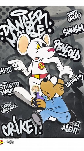 💣💥Bringing a dose of Danger Mouse vibes into your space with this graffiti print! 🎨🐭✨ Elevate your walls with a splash of espionage and a dash of artistic mischief! Shop now, link in bio! | hmv