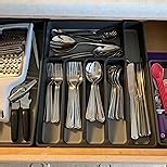 Madesmart Plastic Multipurpose Storage Organizer Bin for Drawers, Low-Profile Storage Bin Drawer Organizer, Granite