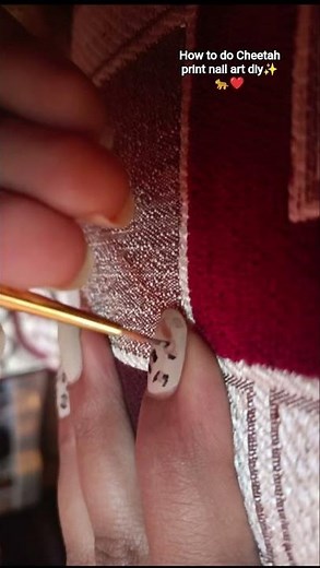 How to do Cheetah print nail art ✨🐆❤️🧿diy#animalprintnails#cheetahprint#trending#nailart#youtube