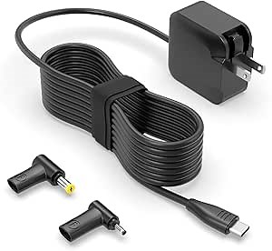 Superer 65W GaN PD USB-C Foldable Mini Charger Fit for LG Gram 13 14 15 16 17 13Z980 13Z990 14Z980 14Z90Q 15Z90Q 15Z995 16T90P 17Z90R 17Z95P, Fit for Acer Chrombook, Spin, Swift, Aspire Series Laptop