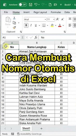 Cara Membuat Nomor Otomatis di Excel | Belajar Excel | Pemula Wajib Tahu!