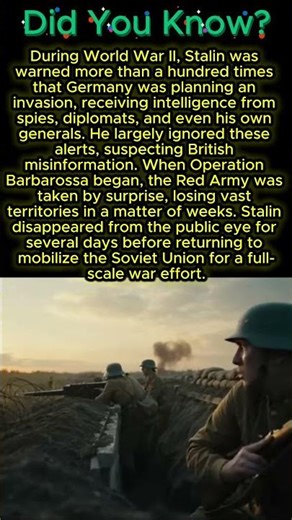 Stalin IGNORED ALL WARNINGS of Germany 😱 #history #stalin #historyfacts