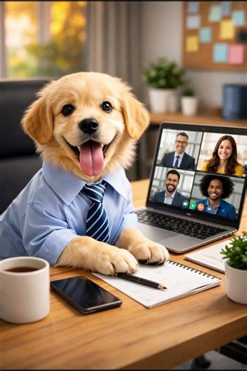 Dog Attending Office Meeting 😂 | Funny AI Dog Video #shorts