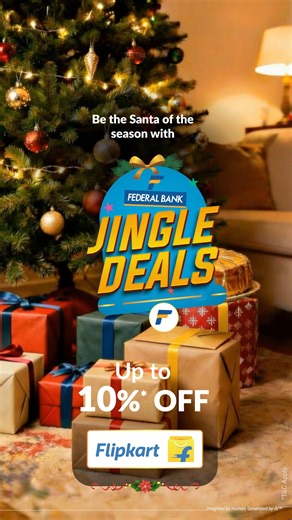 Jingle Deals are jingling on Flipkart! Grab the season’s finest offers and surprise your family like Santa. Hurry up! Visit: https://www.federal.bank.in/jingle-deals to know more. #FederalBank #FederalBankCards #JingleDeals | Federal Bank Ltd