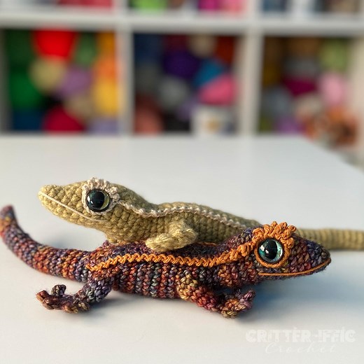 Crested Gecko Amigurumi Crochet Pattern, Gayle the Eyelash Lizard Plush Digital Download PDF Tutorial - Etsy