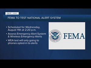 FEMA to test national alert system