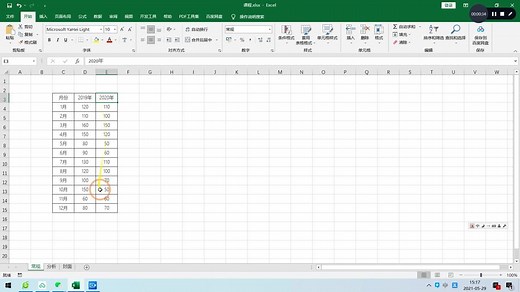EXCEL年度对比分析图表制作视频