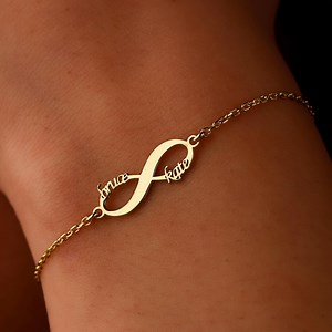 Personalized Infinity Two Name Bracelet: Sterling Silver, Gold-filled - Etsy