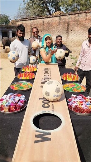 Who lucky person drop volleyball in hole Vs different gift 🎁 challenge #funnygame #short #video