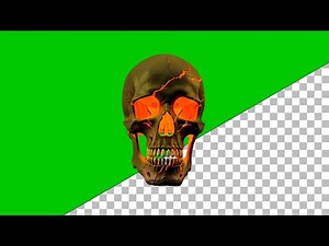 Floating Pulsating Skull Green Screen VFX 💀🔥 #freevfx | Haunting Horror Drift Asset