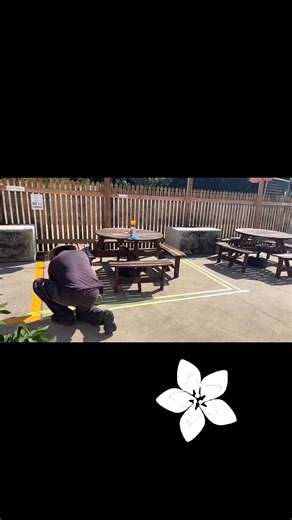 Due to popular demand we have increased the size of our smoking area :) This task actually took about 30mins to complete! Who’d have through spraying some paint lines would take so long. Anyway please stay within the yellow lines when smoking, thank you | Lakes Creek Hotel