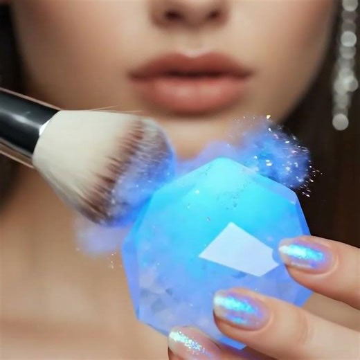 💎✨ Crystal ASMR — Brushing Glowing Crystal Sounds 🌙🔮 #asmr #relaxingsounds #viralasmr