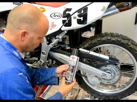 Rusty motorcycle chain clean and lube