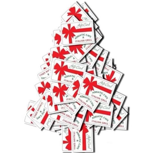 Holiday Gift Card Bonus! Purchase $100 in gift cards from Nov 30–Dec 31, 2025, and get a FREE $25 gift card as our holiday thank-you. | Adriatic Cafe Italian Grill