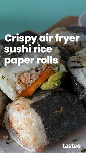 Microwavable sushi rice cups make this recipe so easy! When you can’t decide between sushi and rice paper rolls, these are the perfect solution. Brought to you by Coles Get the recipe here: https://www.taste.com.au/recipes/crispy-air-fryer-sushi-rice-paper-rolls-recipe/29gsnt3t | Taste.com.au