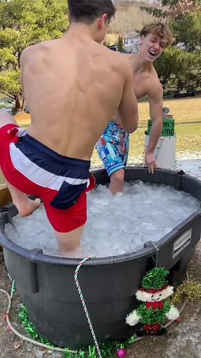 Day 11, ice bath we did some arm wrestling good work max!
