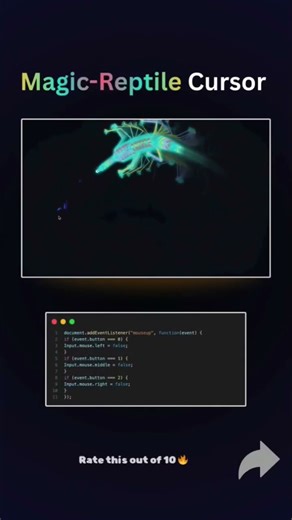 Magic reptile cursor #codewithhunter #viral #reptile