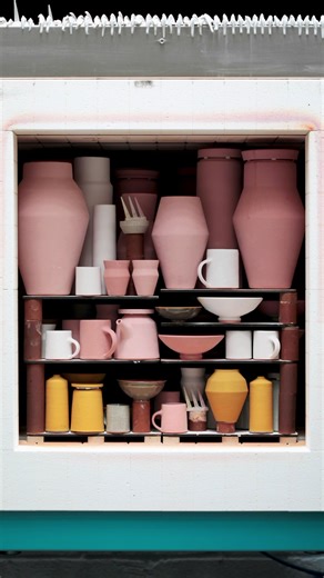 The before and after of my latest reduction firing to cone ten, (approximately 1290ºC or 2354ºF), which lasts about nine hours as the temperature slowly ramps up. The big pots always feel as if they shrink the most, right? This kiln contained an interesting collection of larger pots, teapots, a number of ironclad vessels being refired and dozens of espresso cups. Here are the classic answers people ask questions about for these short, snappy before and after videos. The spiky objects are pyromet