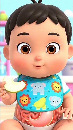 Baby Brainy Eats Pear – 3D Medical Digestive Animation for Kids